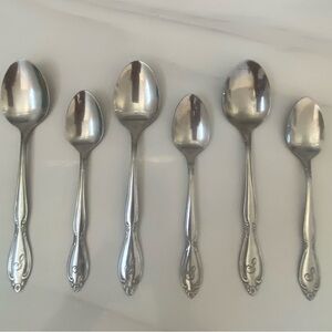 Customcraft Stainless Steel S Monogram Spoons 6 Pc Set Taiwan Vintage
